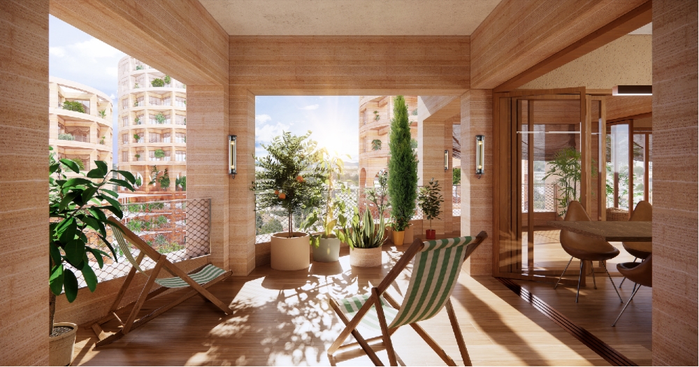 Loggia Appartement, Alma Terra, Montpellier; © Manuelle Gautrand Architecture