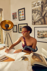 tosin oshinowo in her home office